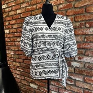 Ann Taylor Dobby Wrap Blouse